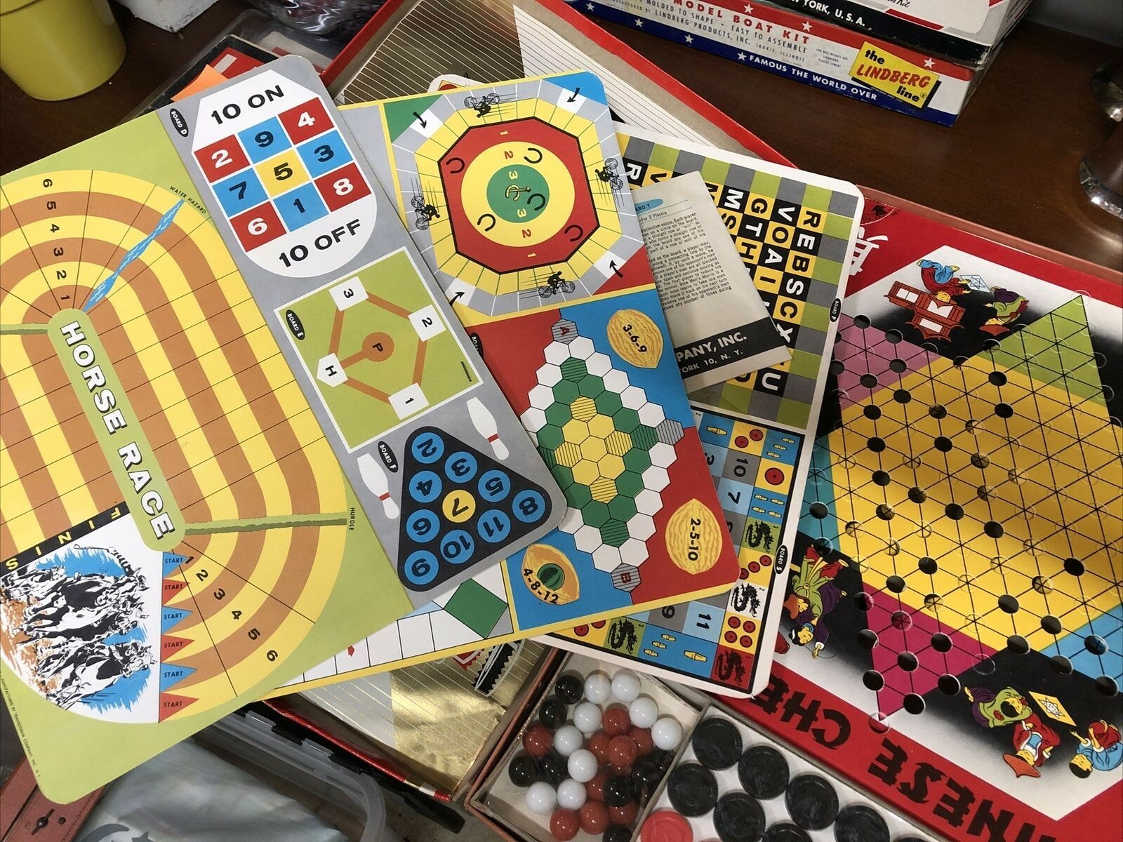 Vintage 1958 Transogram 56 Variety Game Chest w/Boards Cards & More COMPLETE