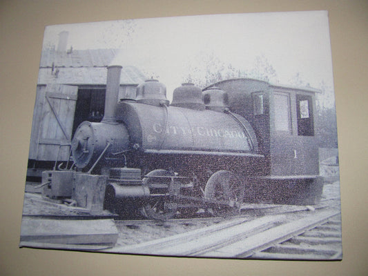 1800's City of Chicago Railroad Train #1 on 11 x 14 canvas art print