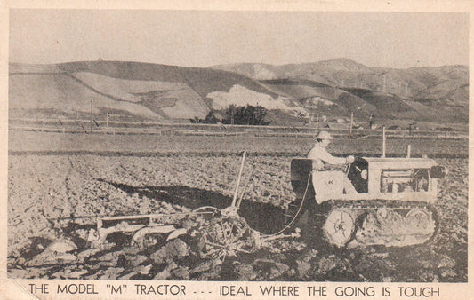Allis-Chalmers Model "M" tractor vintage Postcard