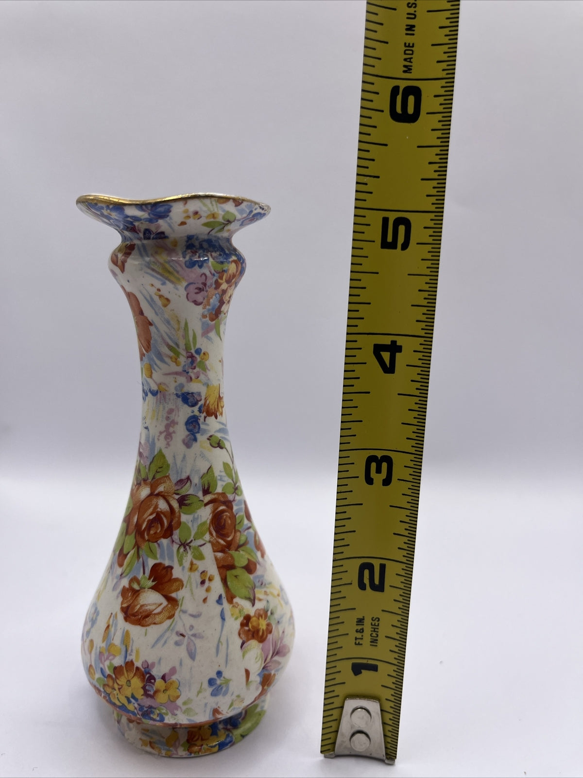Lord Nelson china Anemone English chintz pattern bud vase