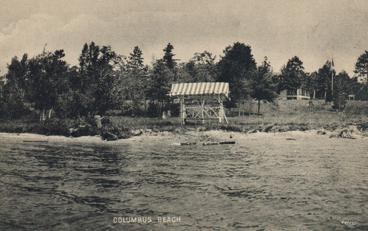 Columbus Beach Lake View Indian River Mi Michigan Postcard