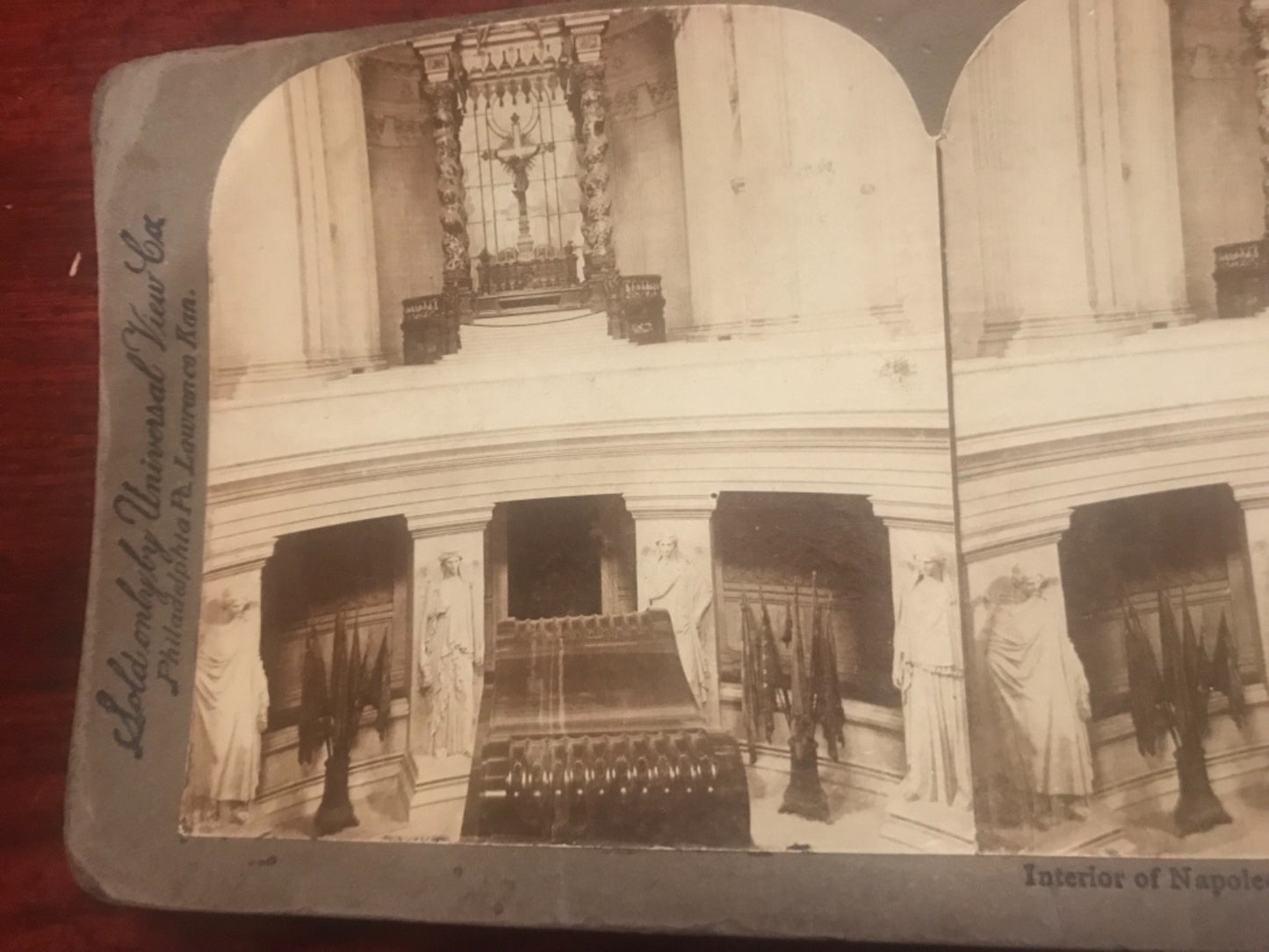 Real photo stereoview Interior Napoleon’s. Tom Hotel Des Invalides Paris France