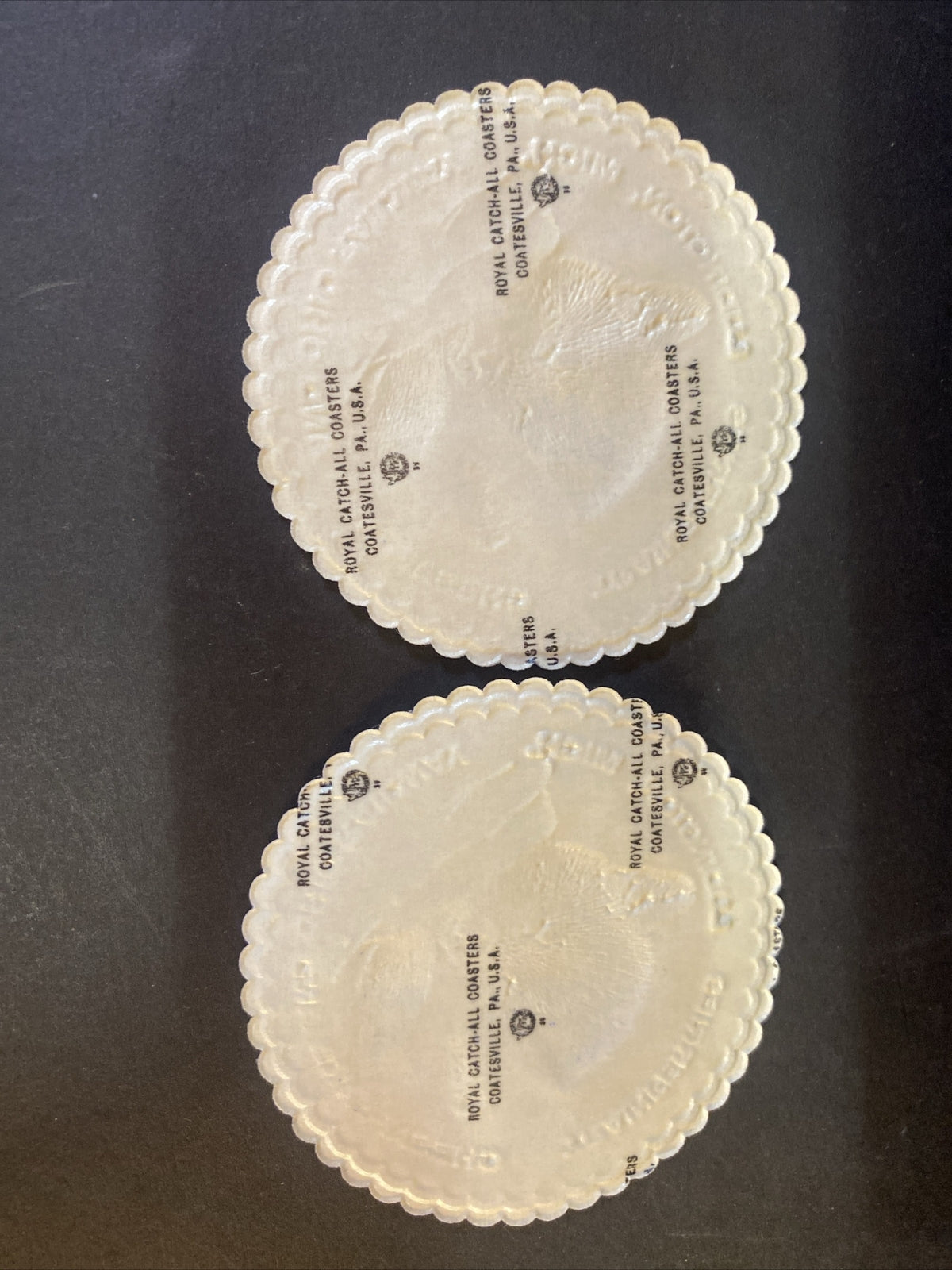 LOT OF 2 CHESSIE PAPER COASTER CHESAPEAKE AND OHIO RAILROAD LUDINGTON MICHIGAN