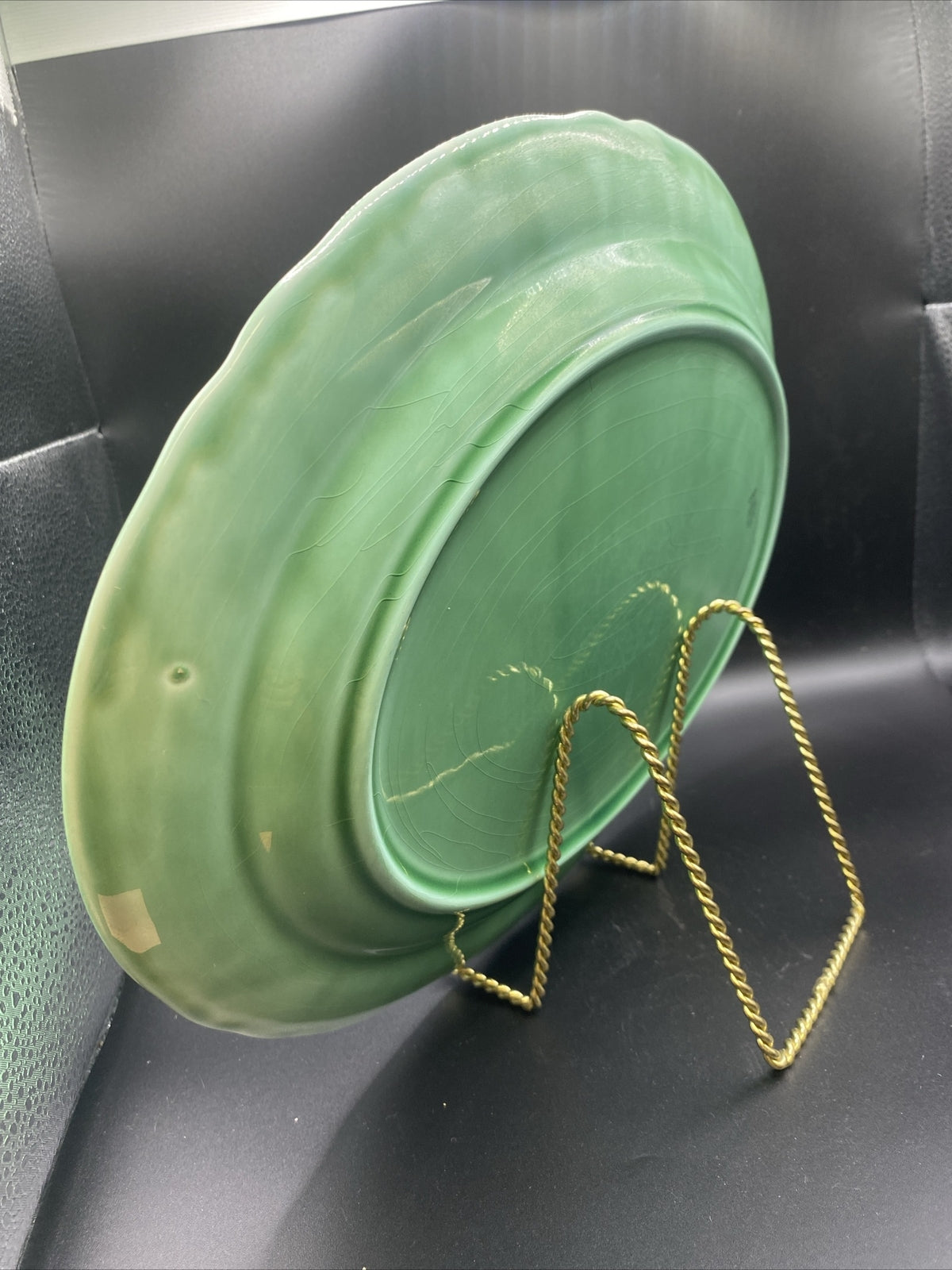 13.5 Oval Platter Vintage Mount Clemens Petal LIGHT Green 1930's Petalware