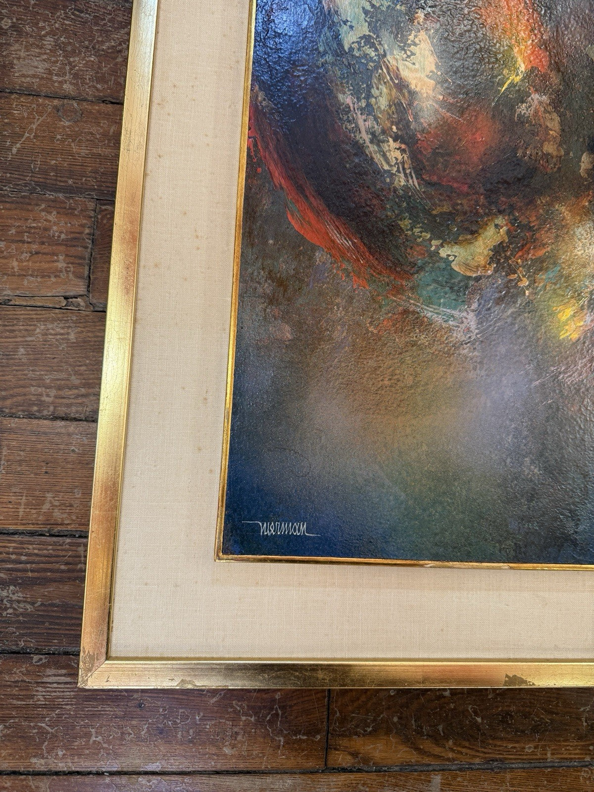 Leonardo Nierman Original Painting 1967 Framed Art