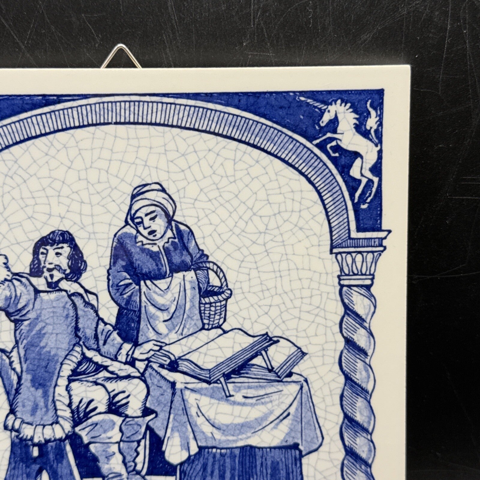 Delft Tile Schoonhaven Holland Vintage Tile Delft Blue White Pharmacy Drug #7