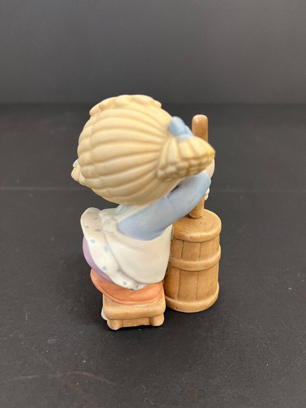 Vintage Porcelain Bumpkins Figurine Little Girl Churning Butter