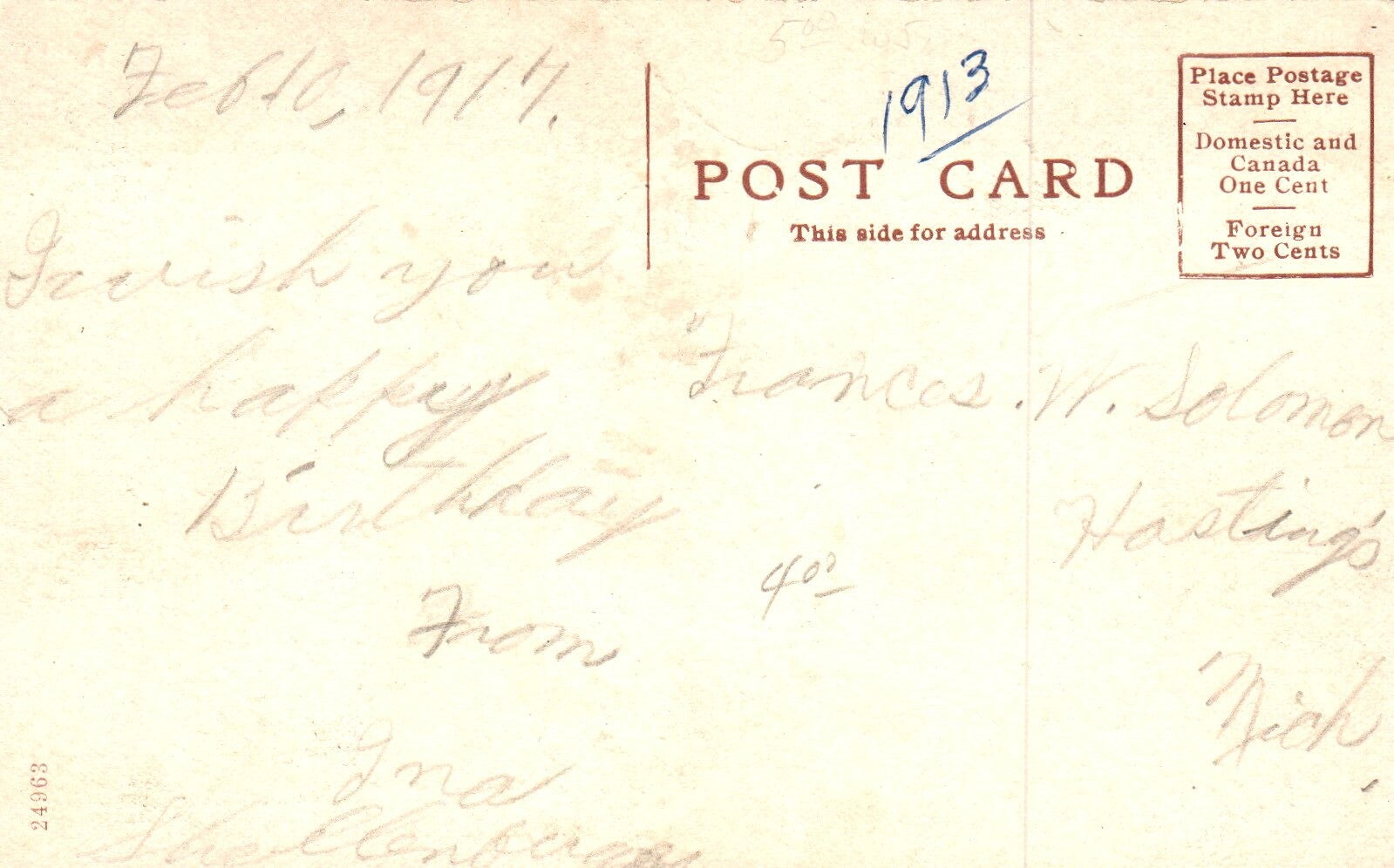 State Street Looking West in Hasting MI Michigan Postcard