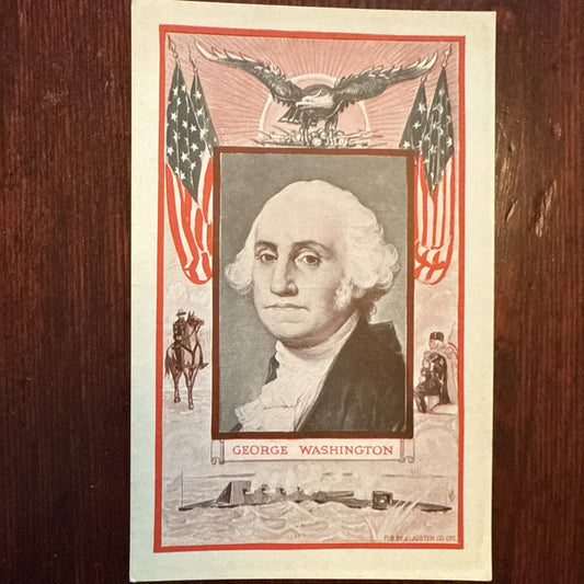 George Washington by J I Austen Postcard Eagle & Flags c1910's *Scarce