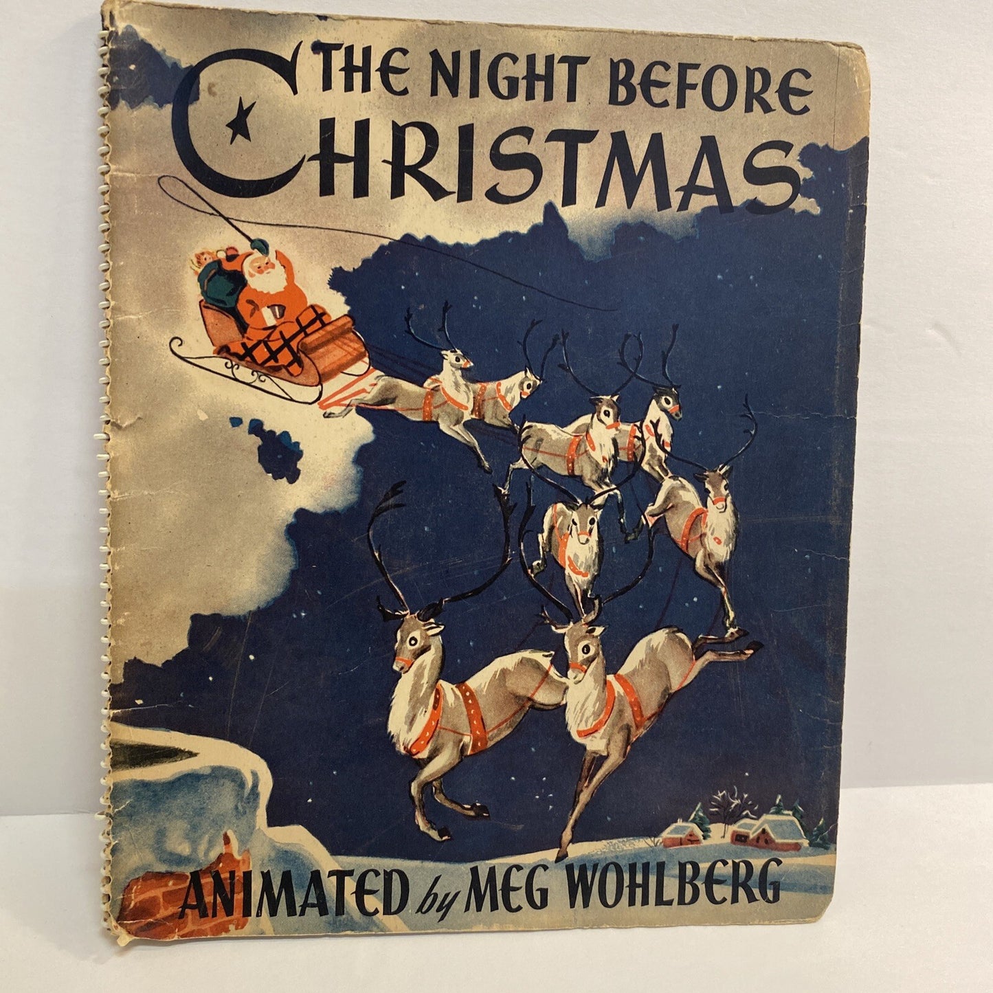 RARE VTG 1944 The Night Before Christmas Animated By Meg Wohlberg Pop Ups USA