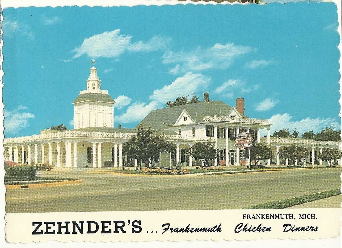 Zehnders's Chicken Dinners Frankenmuth MI MIchigan Post Card Hotel 