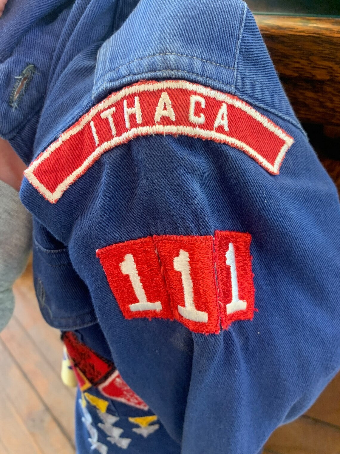 Vintage Boy Scouts of America Shirt Neckerchief Patched Shirt Ithaca MI Michigan