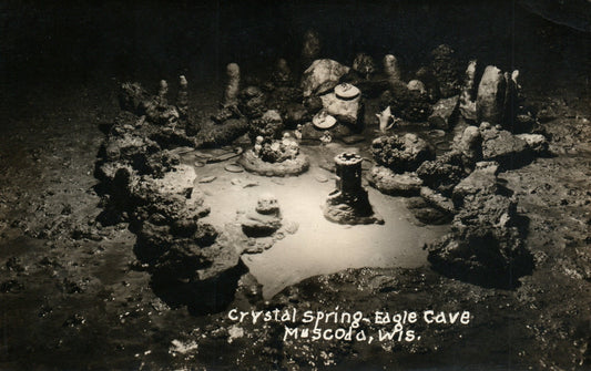 Real Photo Crystal Springs Eagle Cave Muscoda WI Wisconsin Postcard