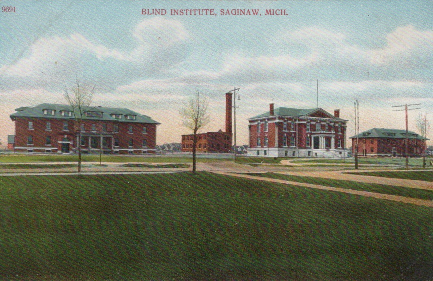 Blind Institute Saginaw Michigan MI Mich Postcard 9691