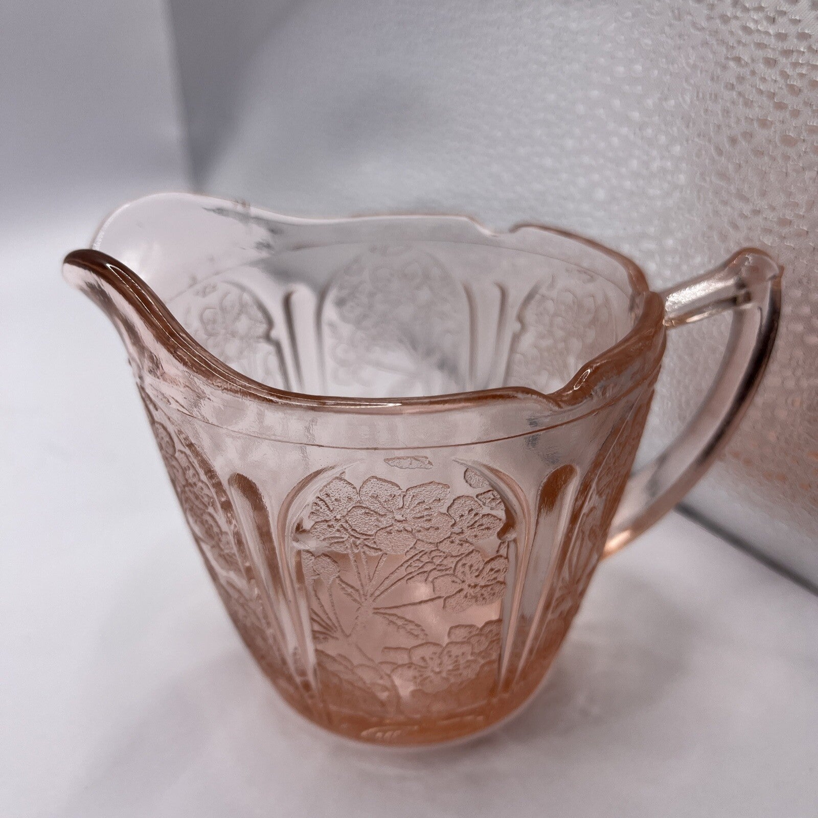3 Depression Creamer/ Syrup Pitchers Pink Vintage
