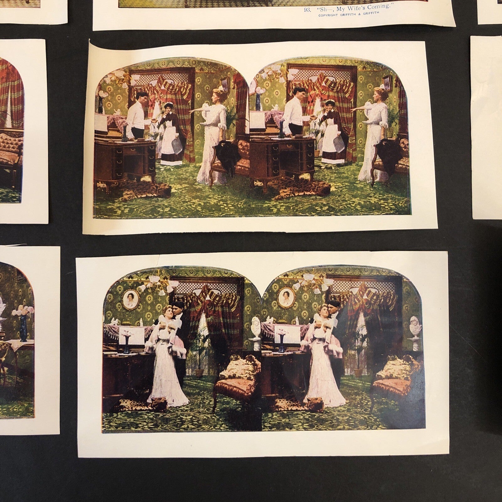 Stereo View Paper Cards Naughty Man & Maid Black Americana Lot of 12