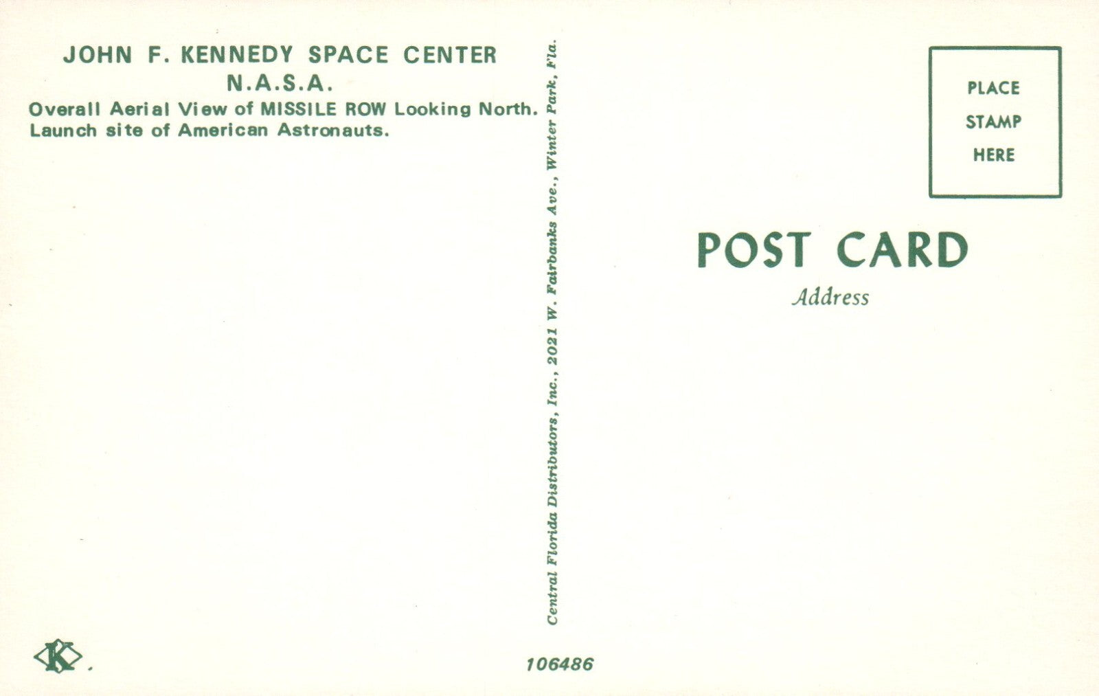 John F Kennedy Space Center Aerial View of Missile Row NASA Florida 106486