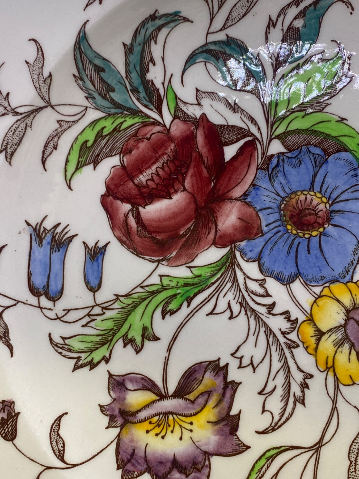 Vintage Vernon Kilns "May Flower" Large 10" Round plate - Handpainted in USA