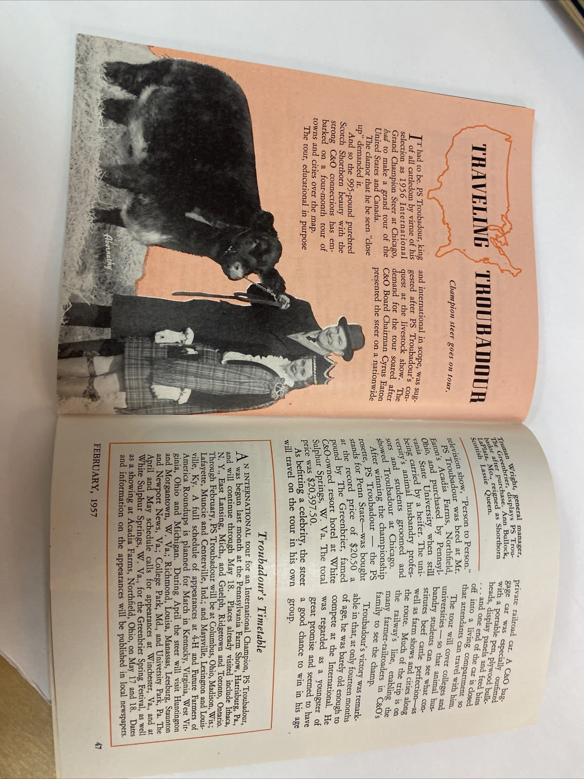 February 1957 TRACKS MAGAZINE CHESAPEAKE & OHIO RAILROAD RR TRAINS  