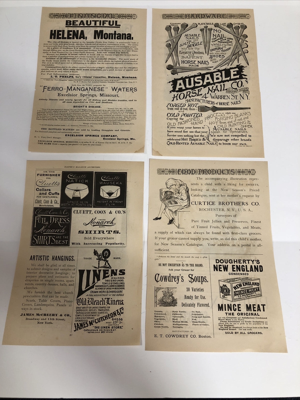 1891 Harpers Magazine Advertisements Ads Railroad Set of 4