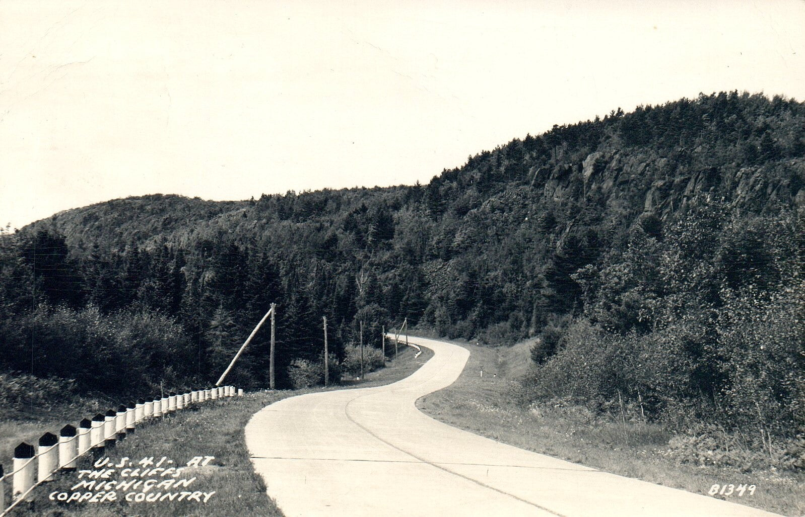 US 41 at The Cliffs Michigan Copper Country Upper Peninsula  Mich MI Postcards