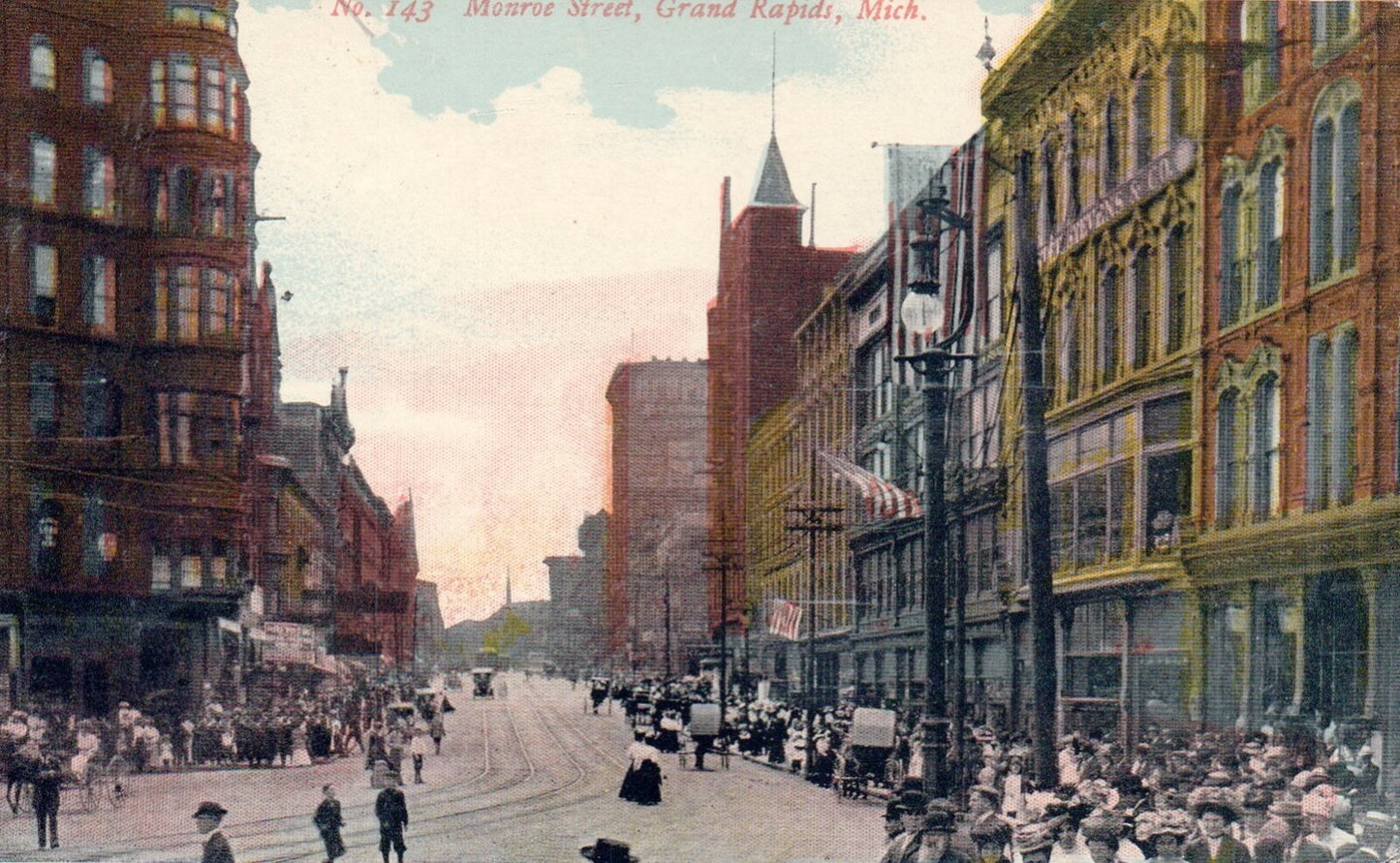 NO 143 Monroe Street Grand Rapids Michigan MI Postcard