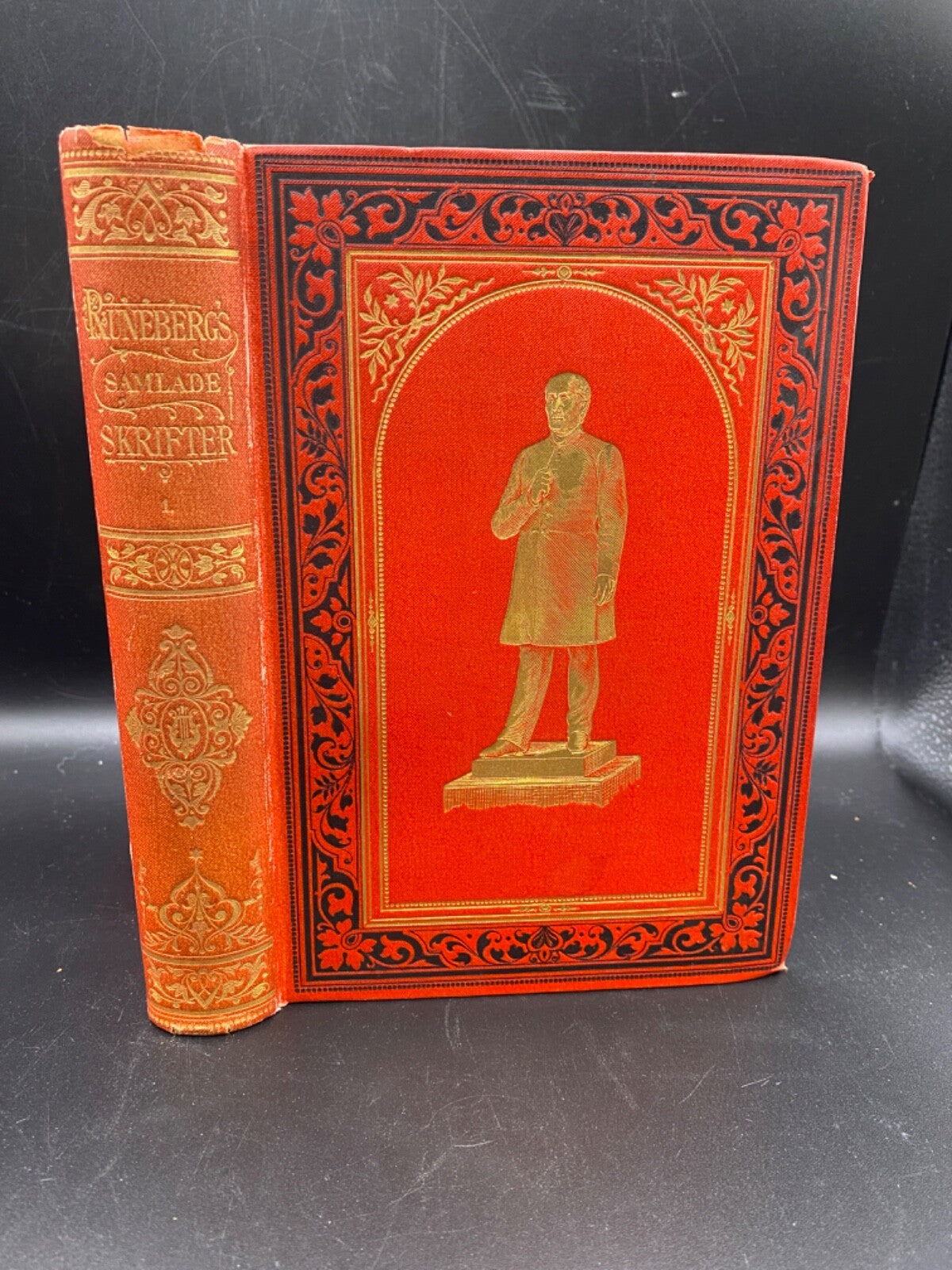 Antique Leather Book Runebergs Samlade Skrifter Viktor Rydberg 1896 Swedish