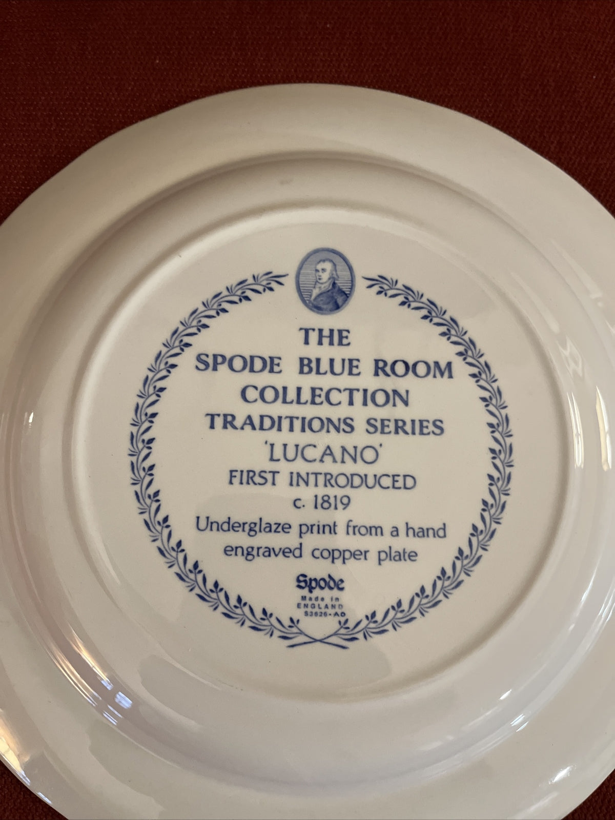 Spode England The Blue Room Collection LUCANO Dinner Plate 10-1/2" 