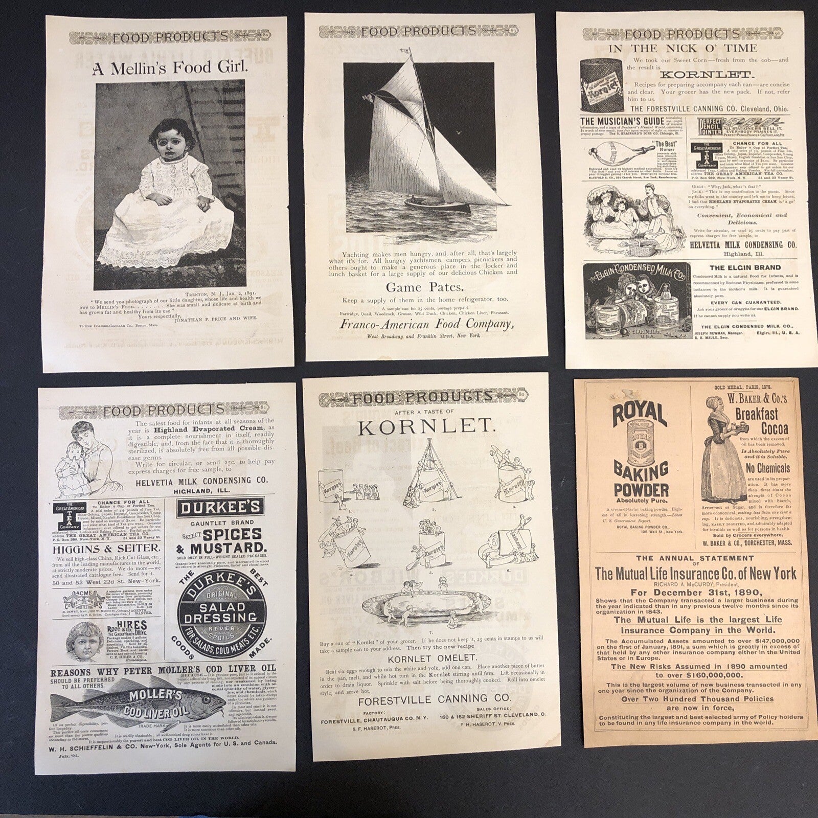 Food Products Baking Spices - 6 pages - 1891 Harpers Magazine Advertisements Ads