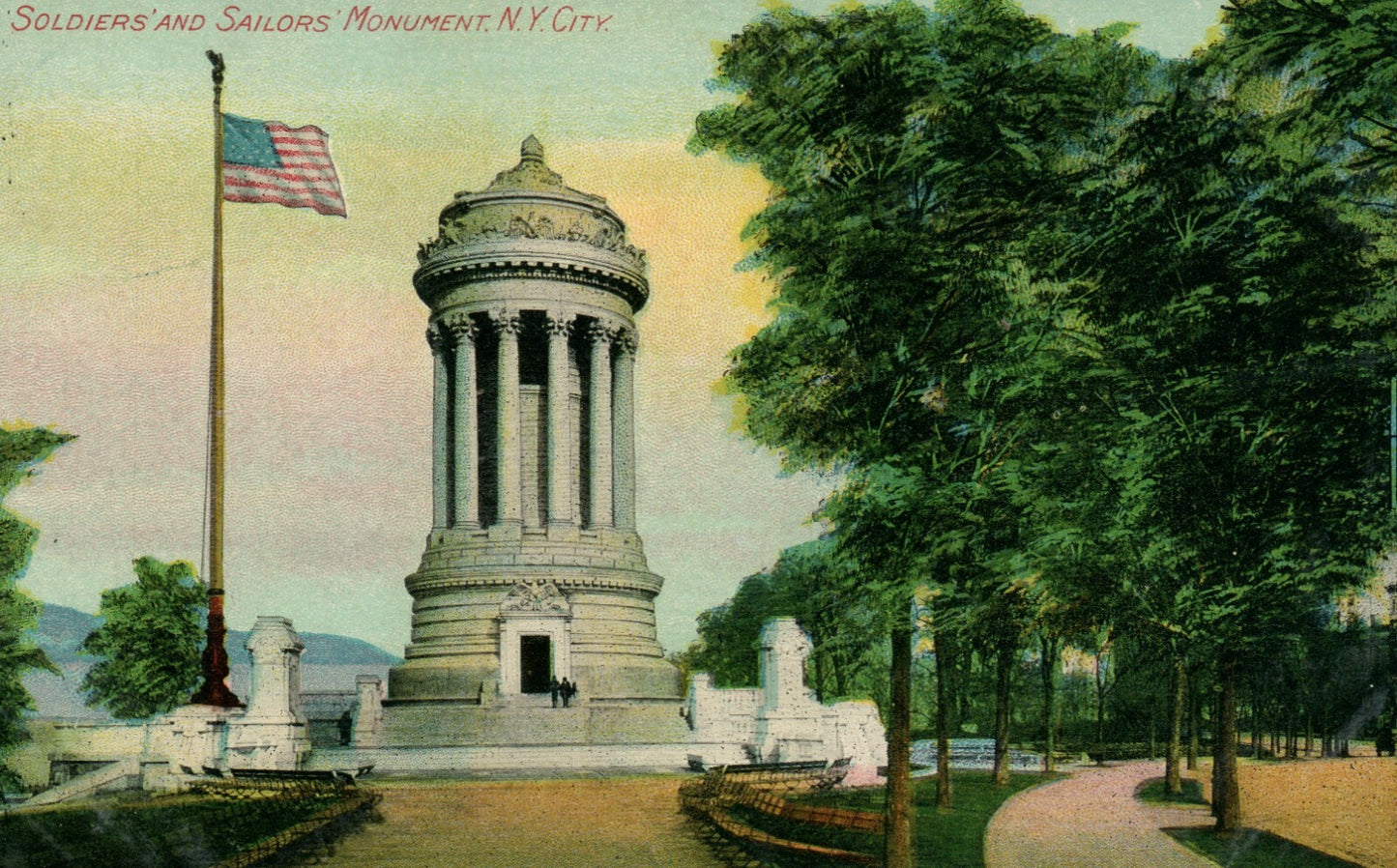Soldiers and Sailors Monument Ny City New York NY  Postcard