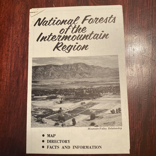 National Forests of the Intermountain Region US Dept of Agriculture Map ID NV UT