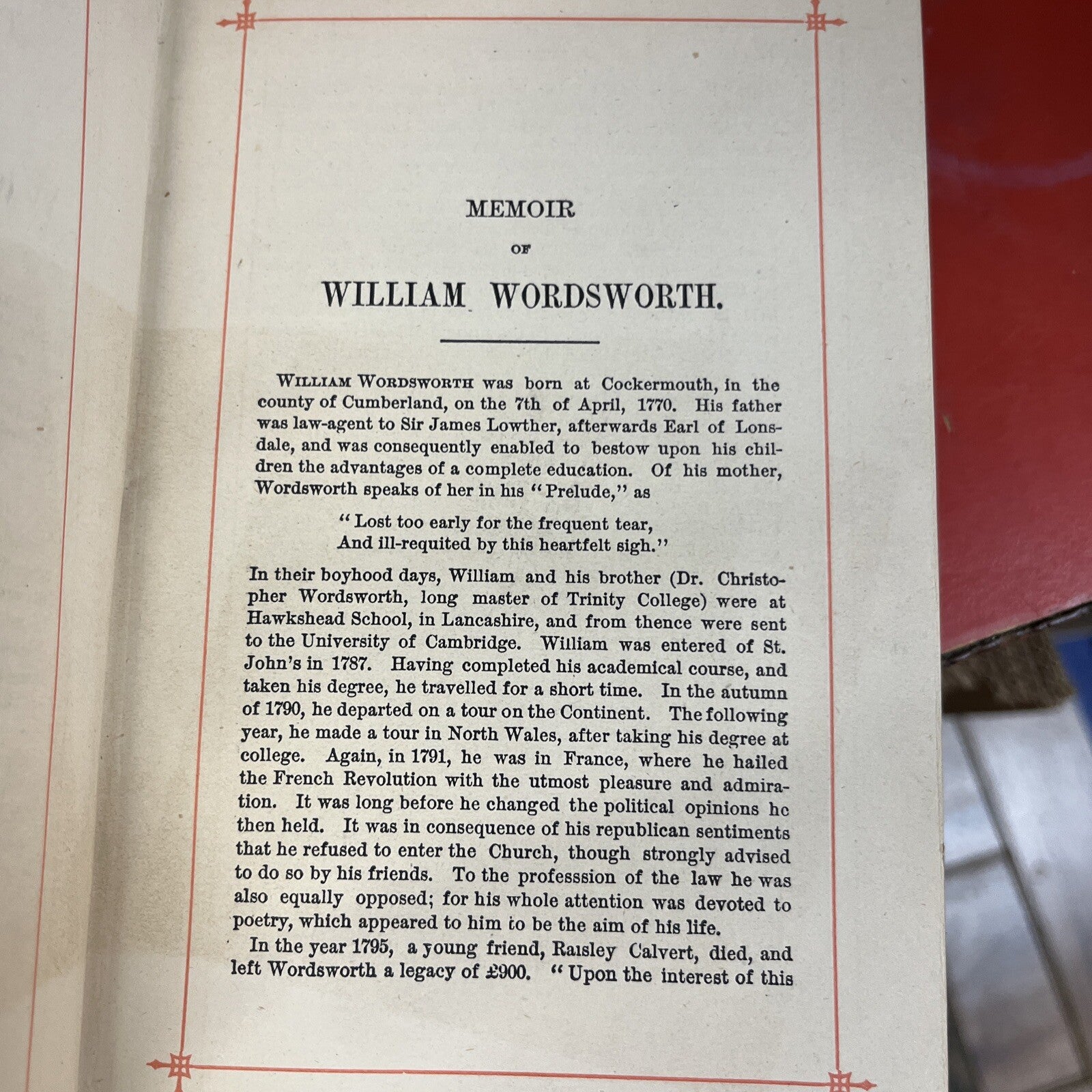 The Poetical Works Of William Wordsworth Complete Excelsior Edition Antique Book