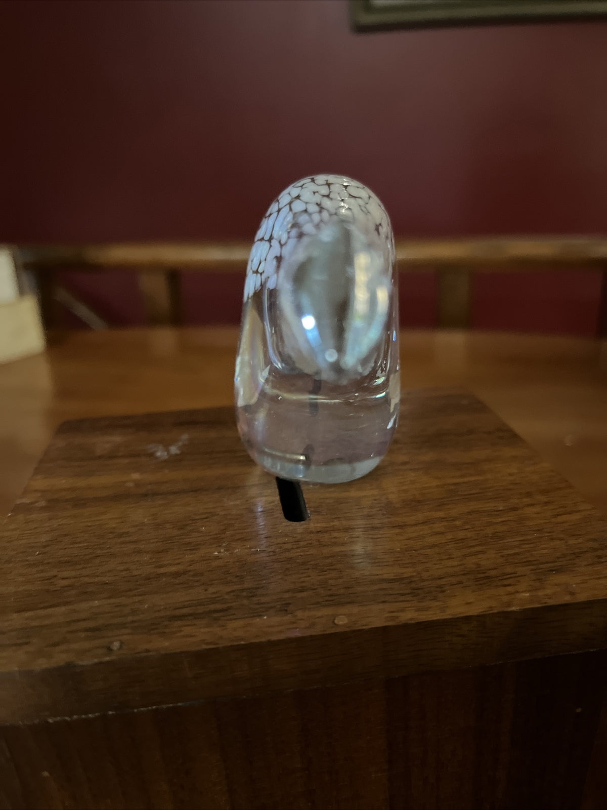 Vtg Silvestri Mouth Blown Iridescent Glass Polar Bear Paperweight Art Glass Bear