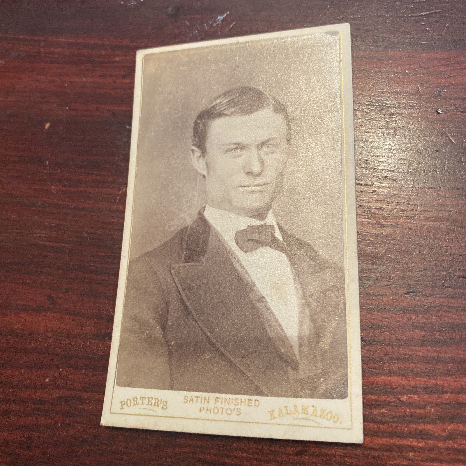 Real Photo Victorian Gentleman  CDV M H Porter Kalamazoo Michigan MI 