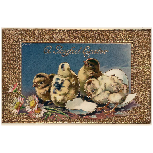 Stunning Grand Gold Gilt Embossed Vintage Tuck Easter Postcard Series 1018