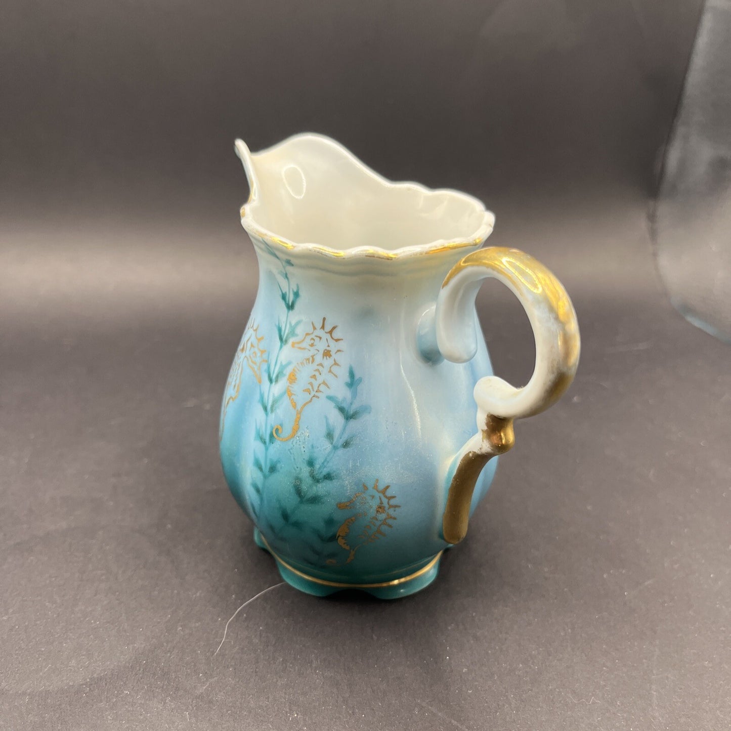 Royal Stafford Bone China Blue, With Seahorses  Cream & Sugar