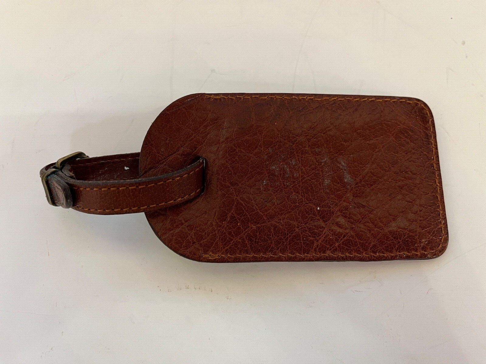Vintage Alla Noda Bellezza Leather Luggage Tag 