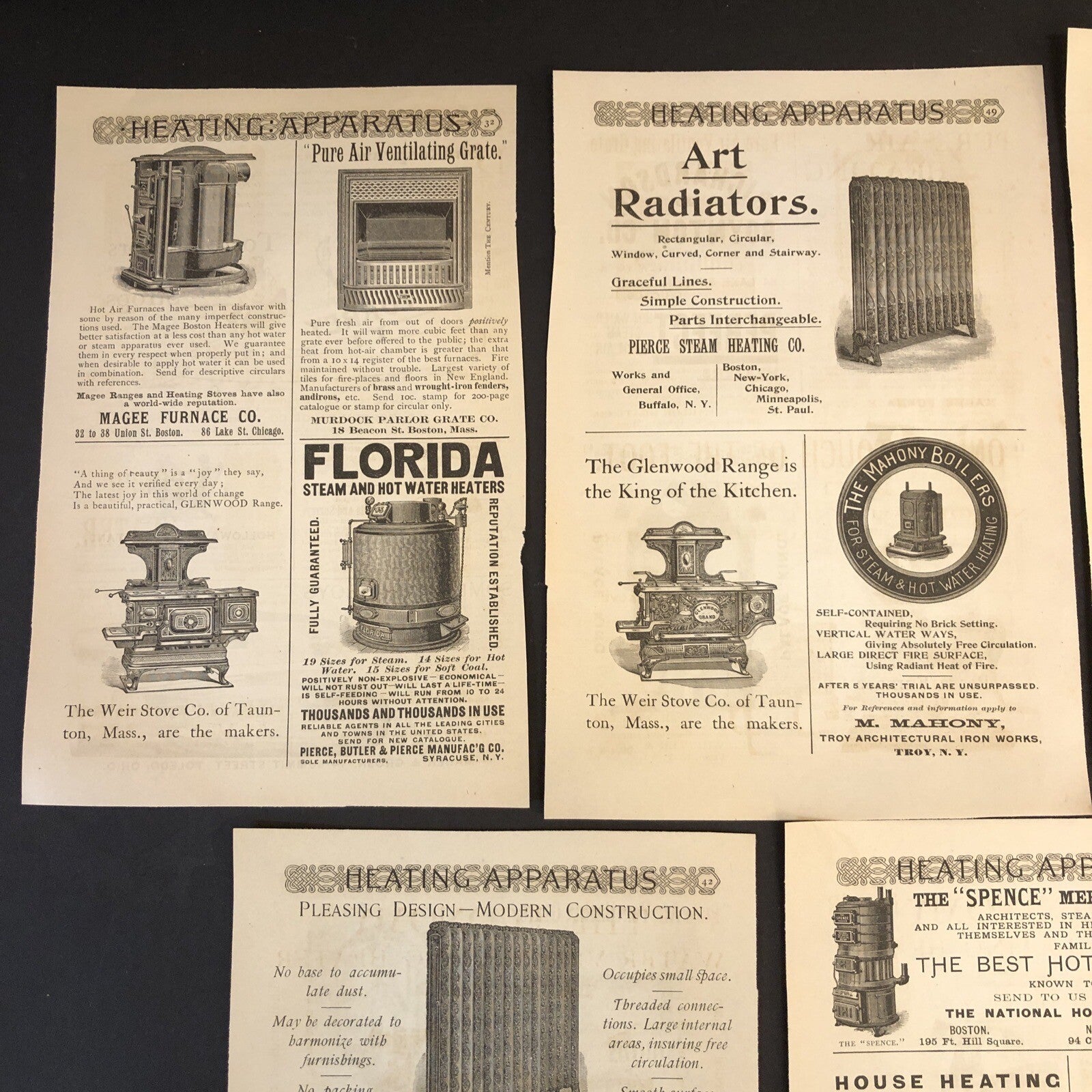 Radiators Stoves Heaters - 9 pages - 1891 Harpers Magazine Advertisements Ads