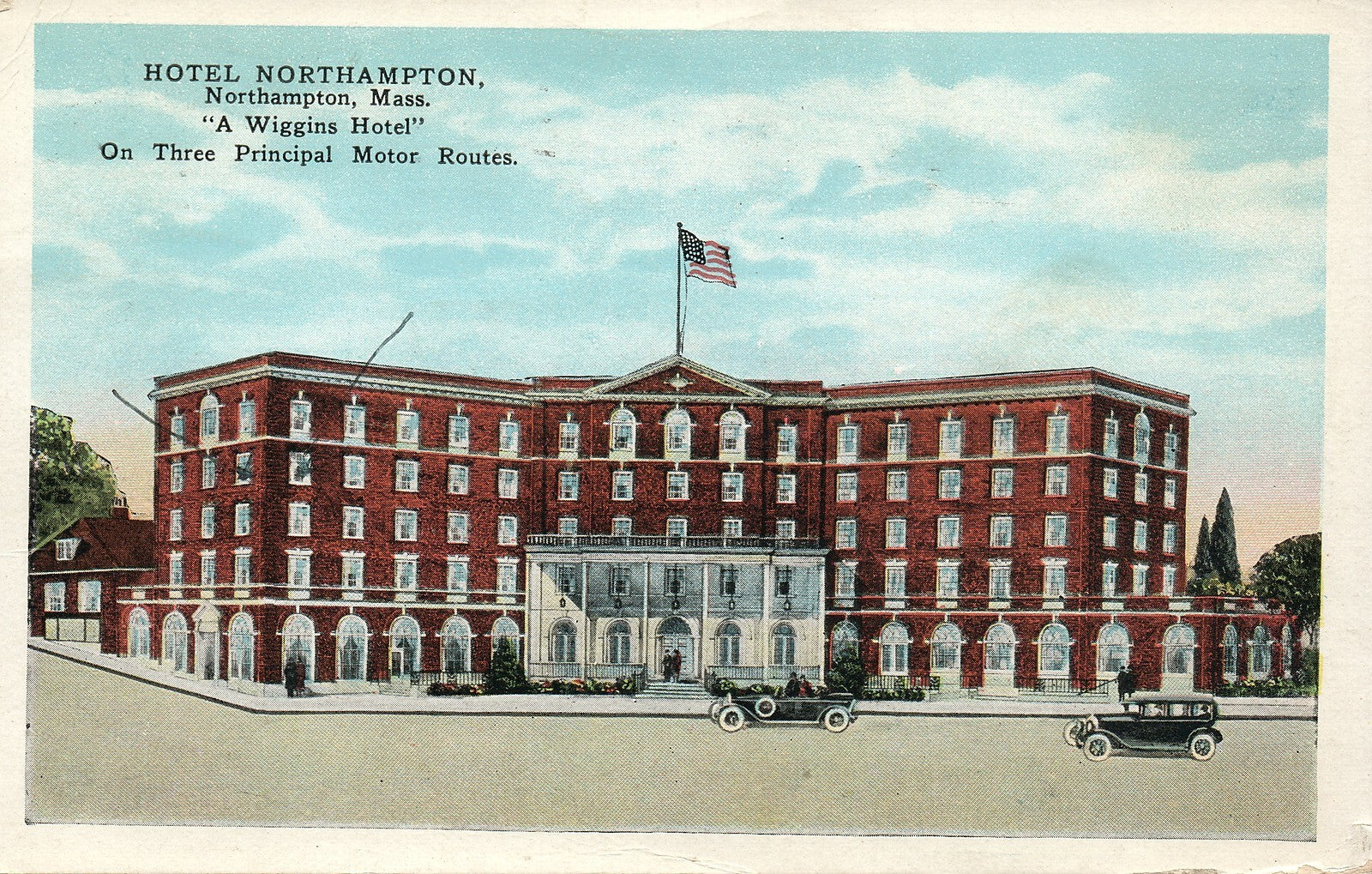 Hotel Northampton Wiggins Hotel Three Principle Motor Routes Vintage Postcard