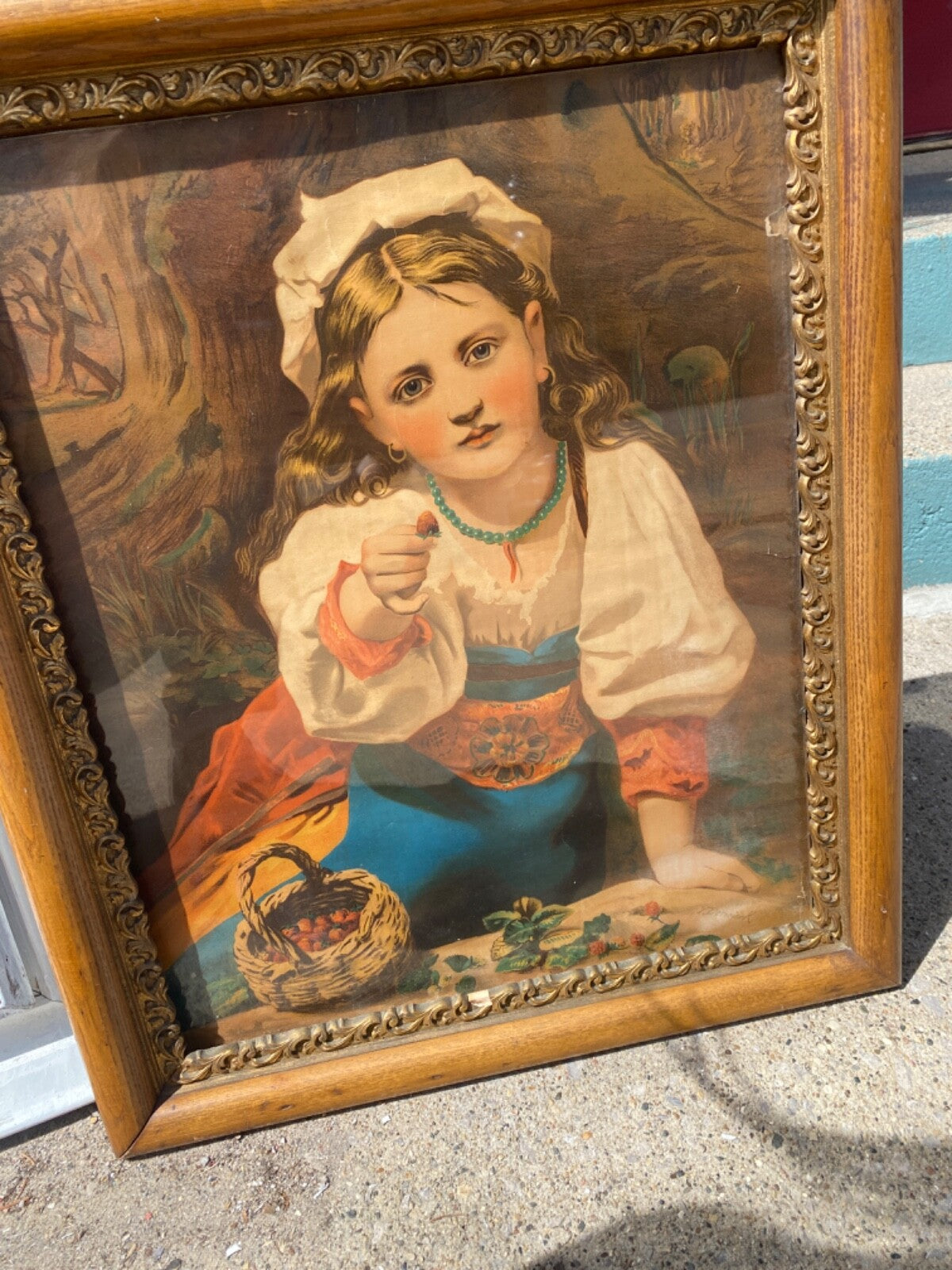 PIERRE DE CONINCK  "The Strawberry Girl" Signed  24 X 20" Wood Frame