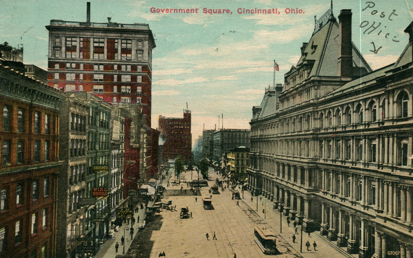 Government Square Cincinnati Street View OH Ohio Postcard