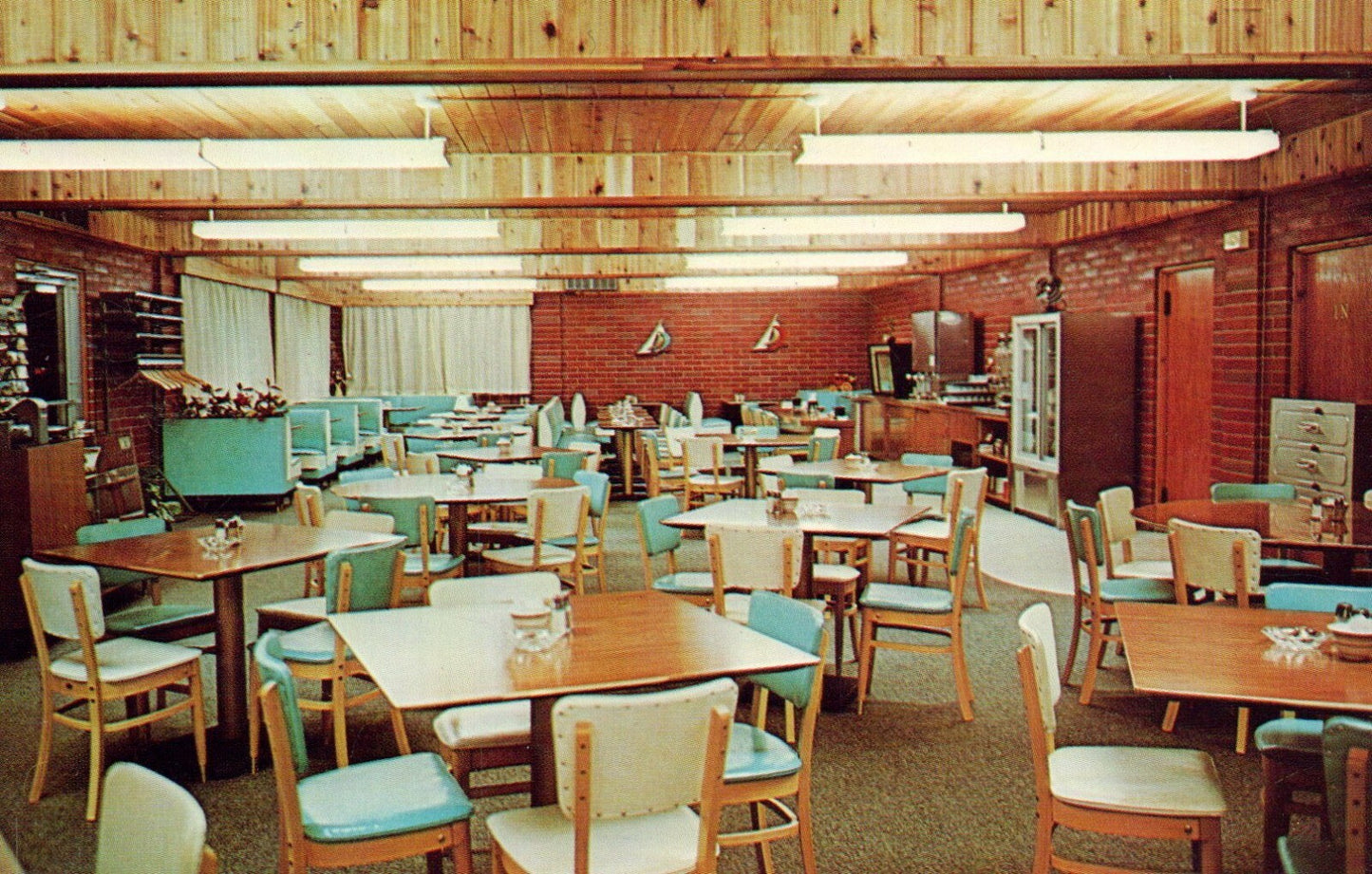 Downings Cafe Mackinaw Mackinac City Michigan MI Mich Postcard