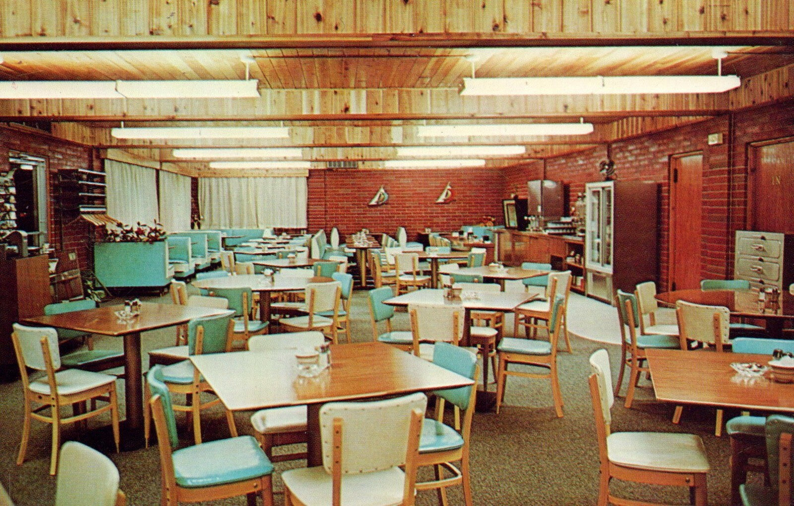 Downings Cafe Mackinaw Mackinac City Michigan MI Mich Postcard