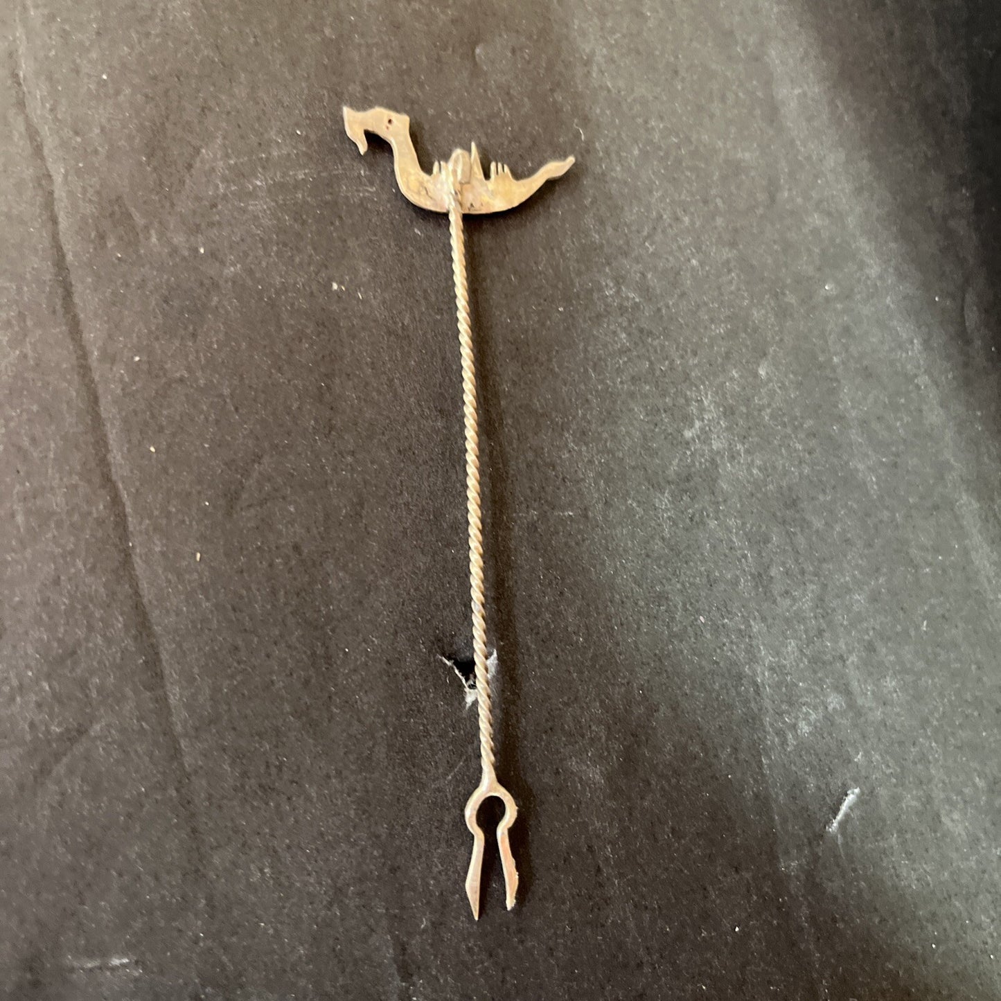 Vintage Antique Hair Pin, Bobby Pin With , Dragon On One End  3” Long