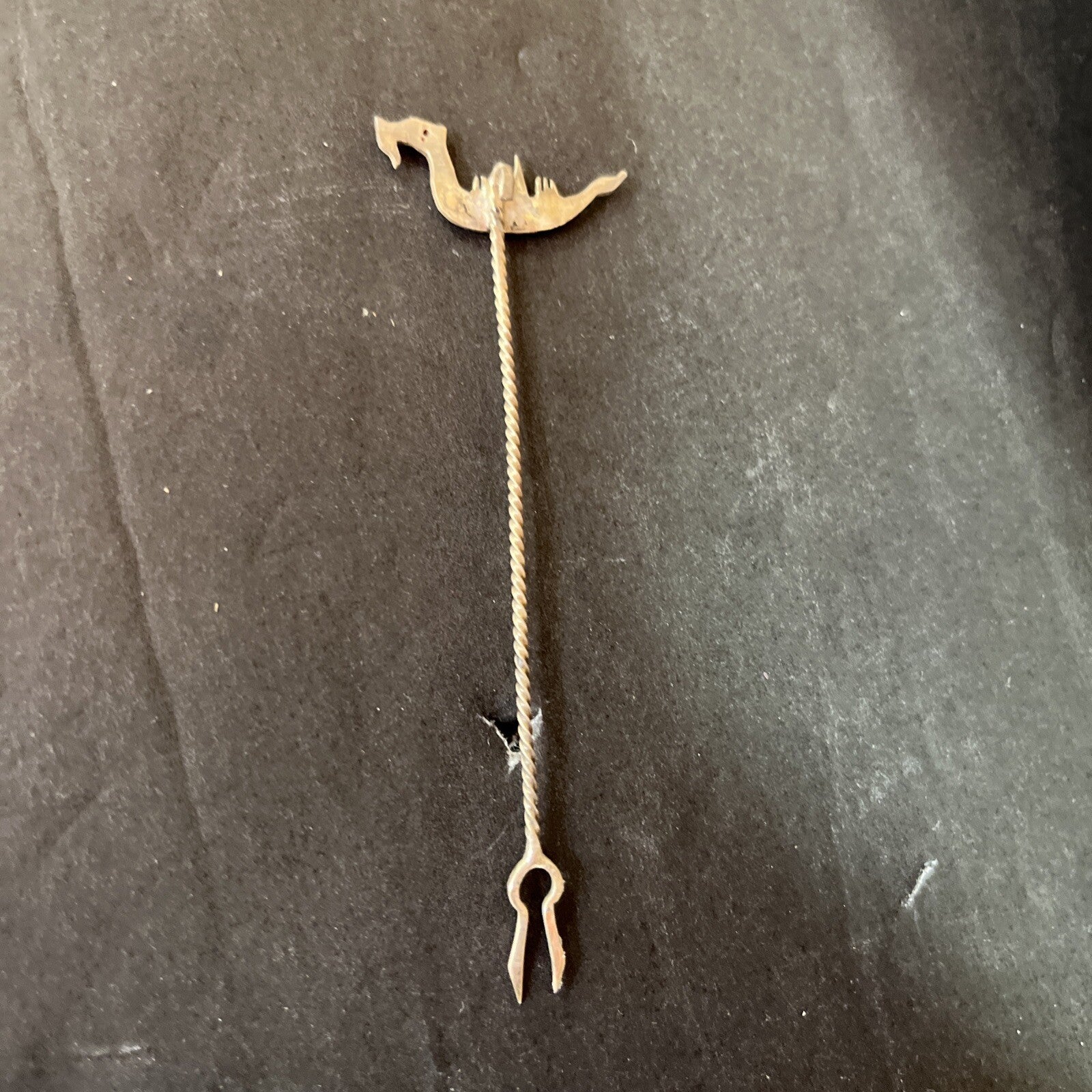 Vintage Antique Hair Pin, Bobby Pin With , Dragon On One End  3” Long