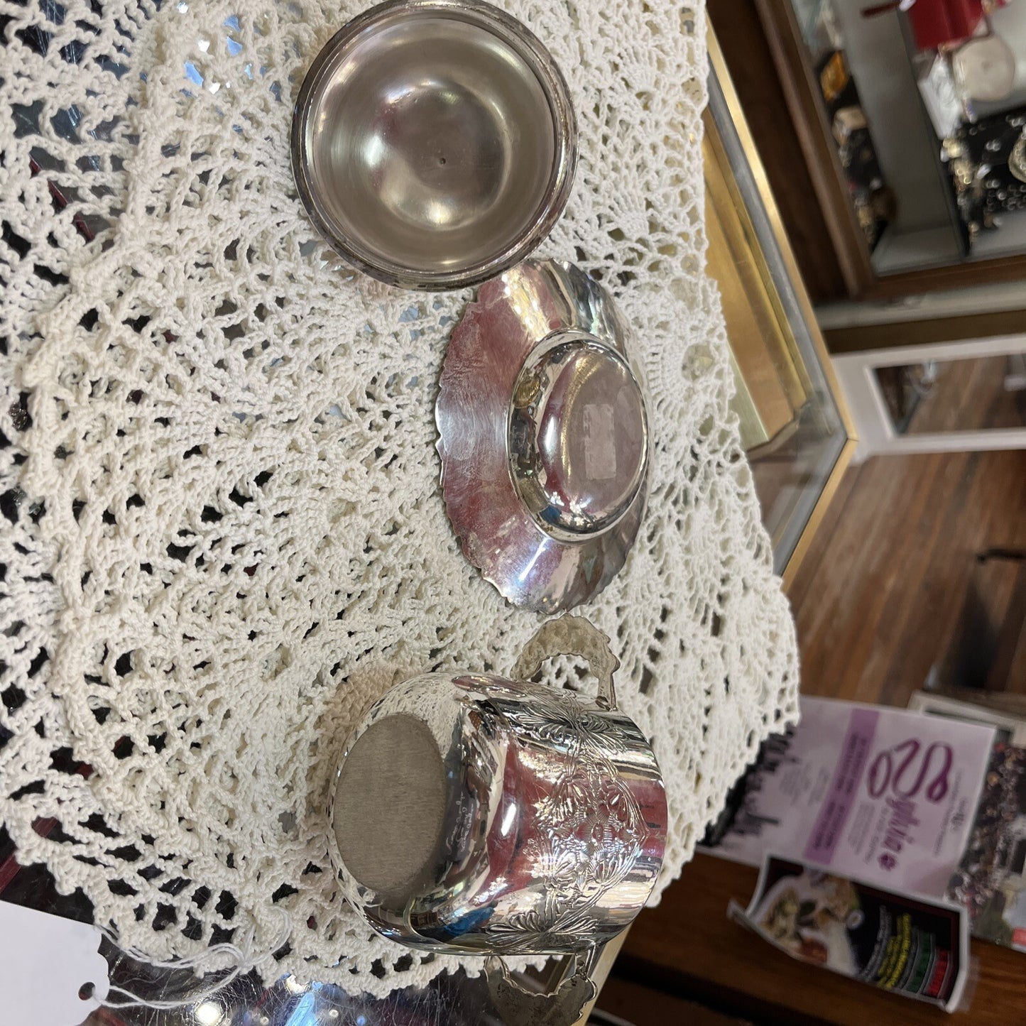 Silver Plate Sugar Bowl Jelly Dish With Lid  Two Handles And Plate 2 Available