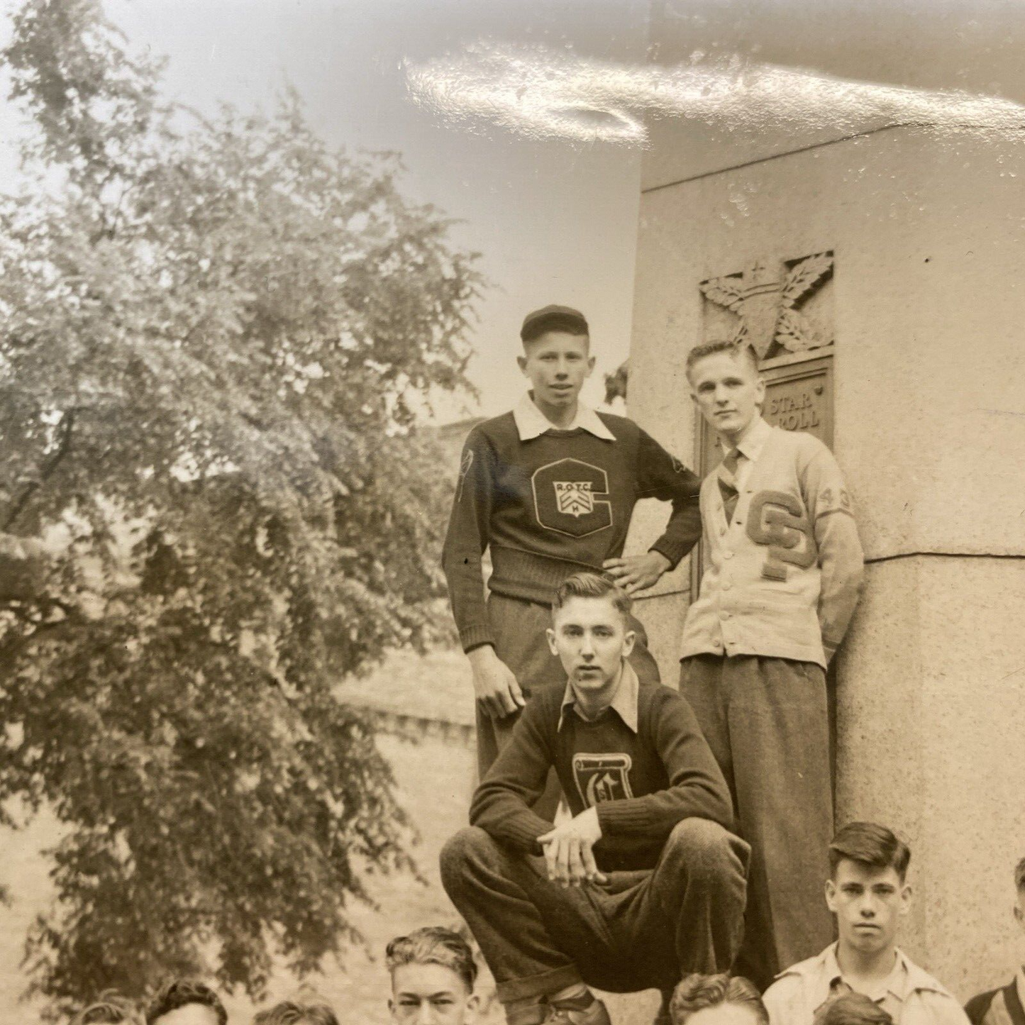 8 x 10 Real Photo ROTC Young Men Photograph Military Militaria