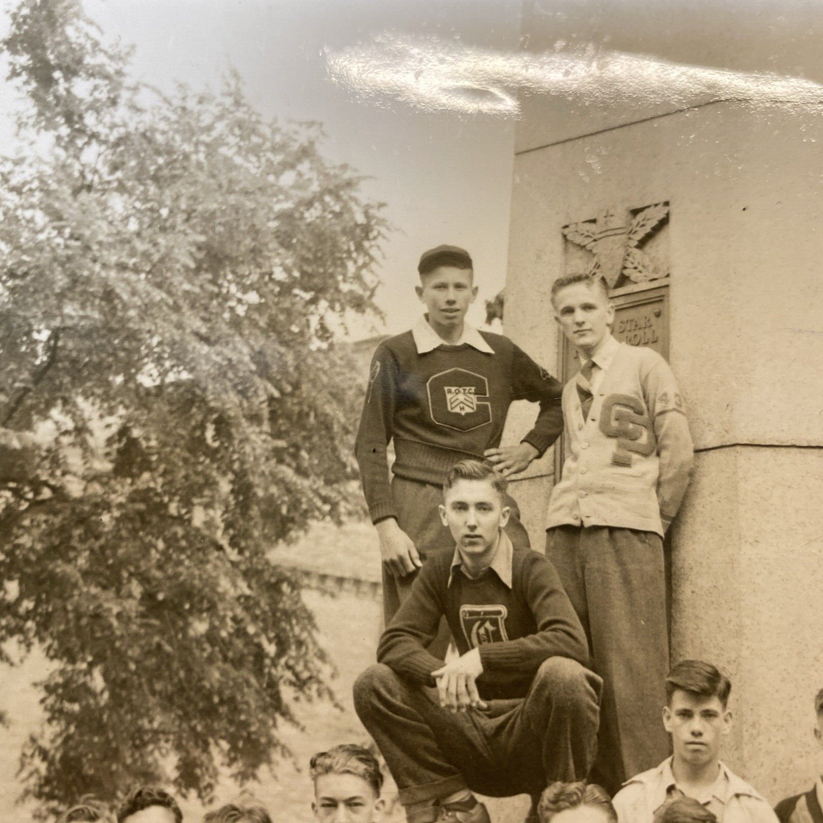 8 x 10 Real Photo ROTC Young Men Photograph Military Militaria