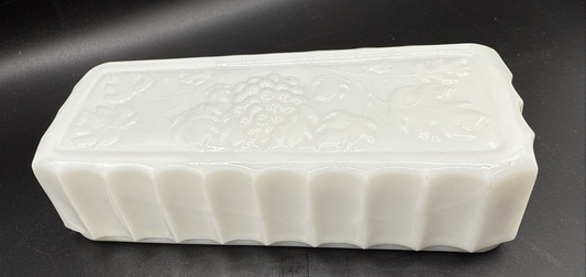 Westmoreland Covered Butter Dish White Milk Glass Paneled Grape - TOP ONLY