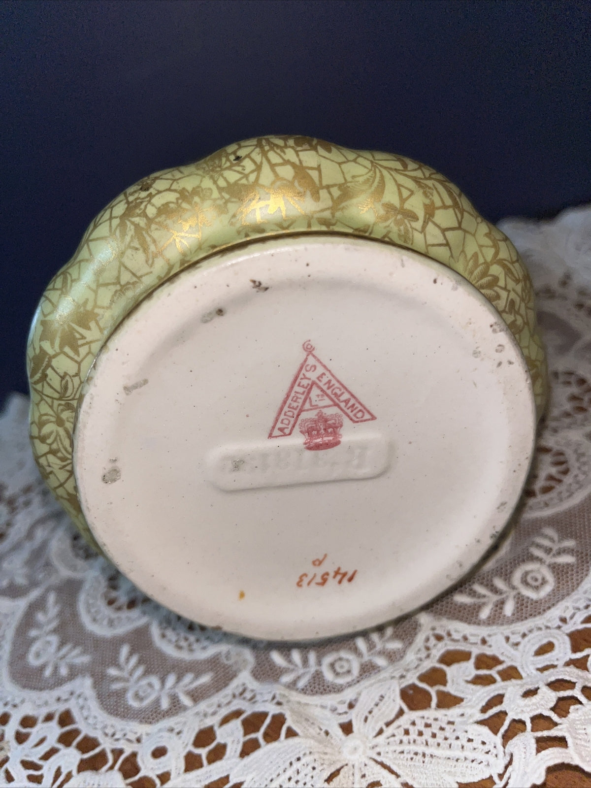 Adderleys England Hand Painted Gold Gilt Floral BOLD Roses Pitcher 7”